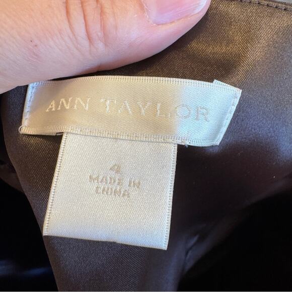Ann Taylor Brown Strapless Gown Mini Dress Womens 4 Formal Bridesmaid Cocktail - Picture 4 of 6